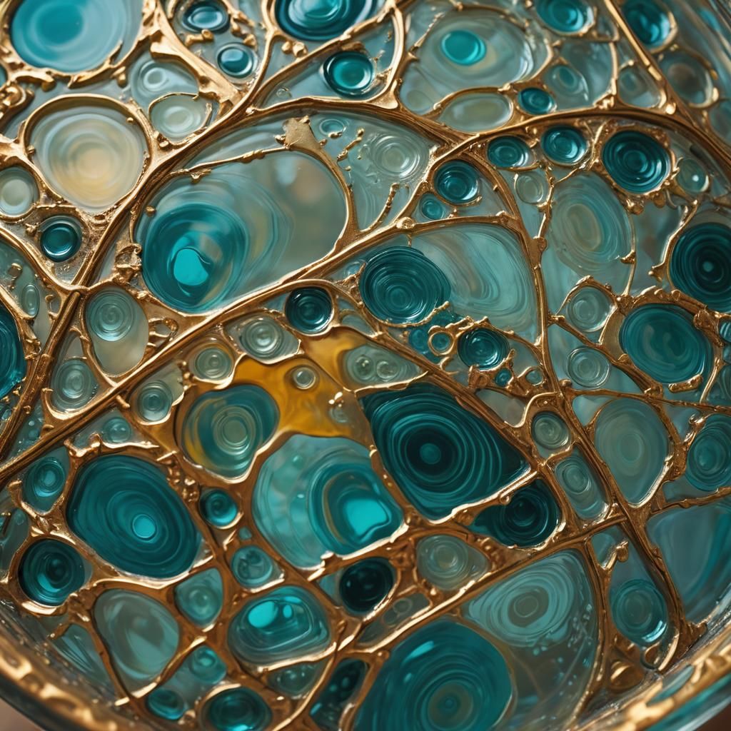 Ornate Glass in Abstract Expressionism Style