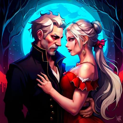 Zombie Romeo and Vampire Juliet Portrait