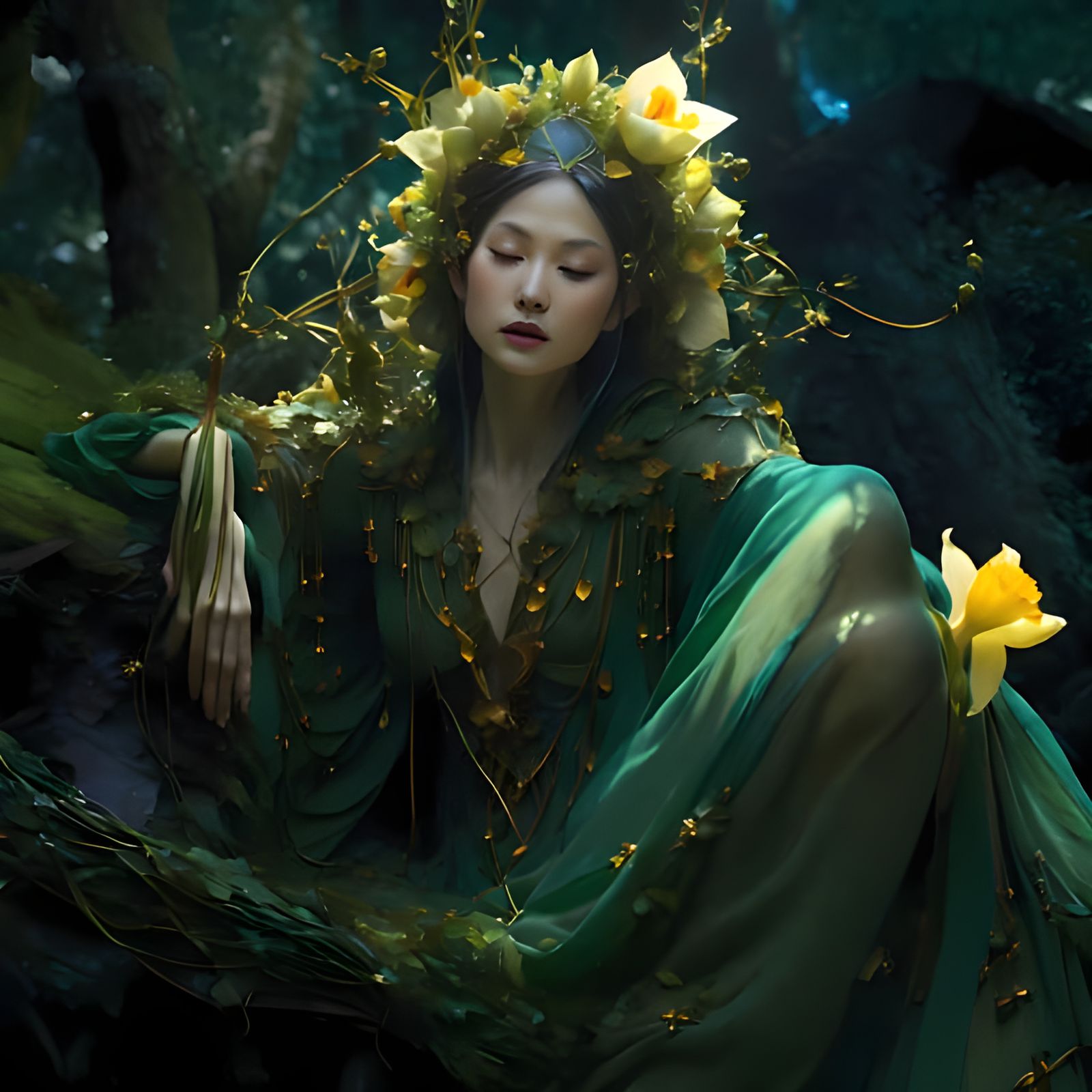 Elven Asian hybrid woman