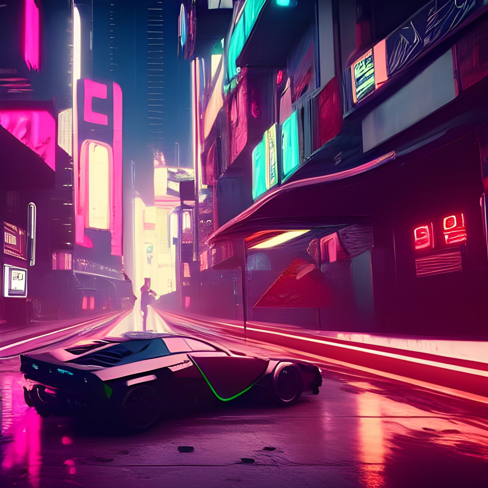 Cyberpunk Cat in Futuristic Cityscape