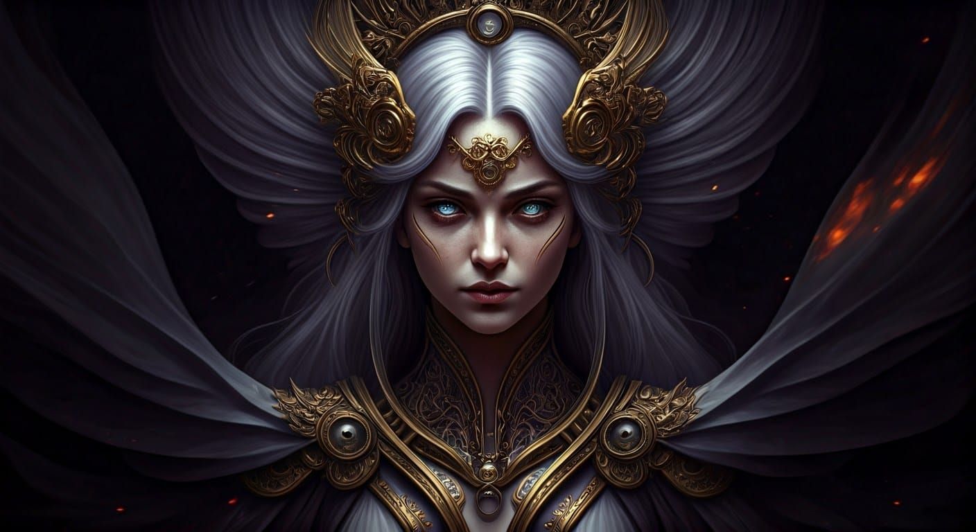 Ethereal Goddess of Time and Magic in Fantasy Art