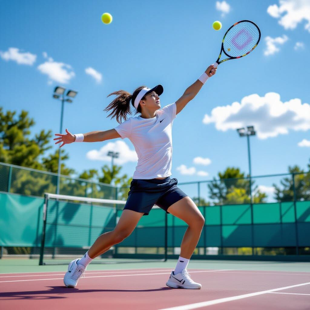 Tennis Shoe Flying Through the Sky