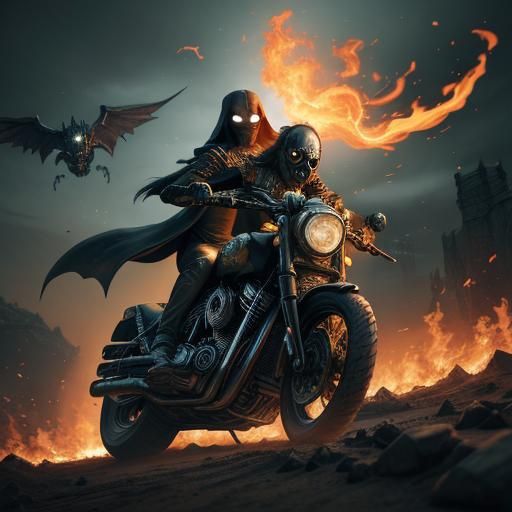Ghost Rider vs Grim Reaper: 3D Game Art