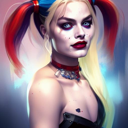 Harley Quinn Portrait in Dynamic Lighting