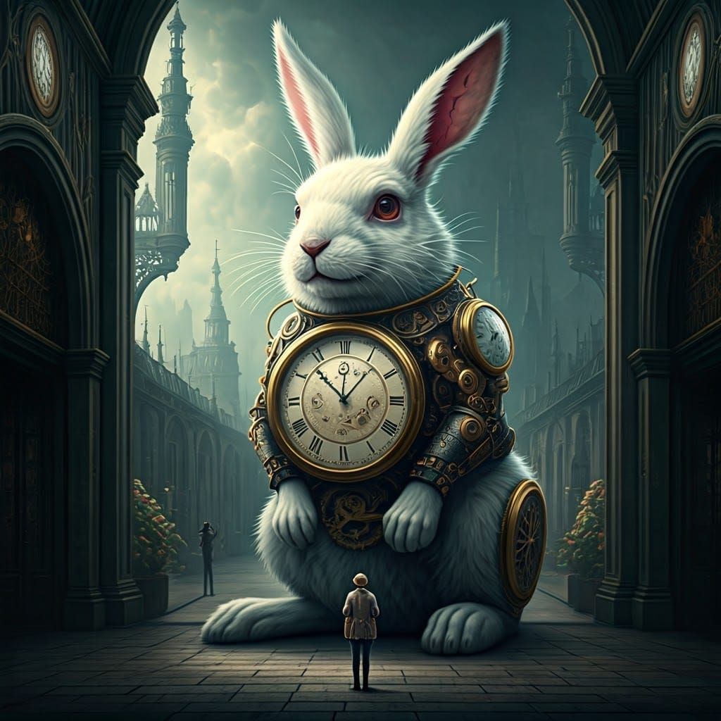 Steampunk Mechanical Rabbit with Clockwork Body