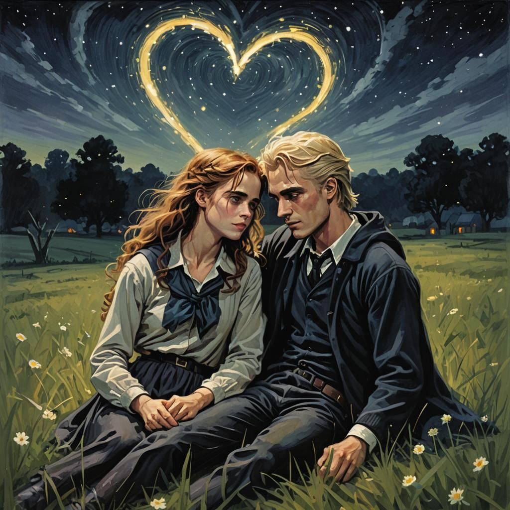 Heart Constellation: Draco and Hermione at Night