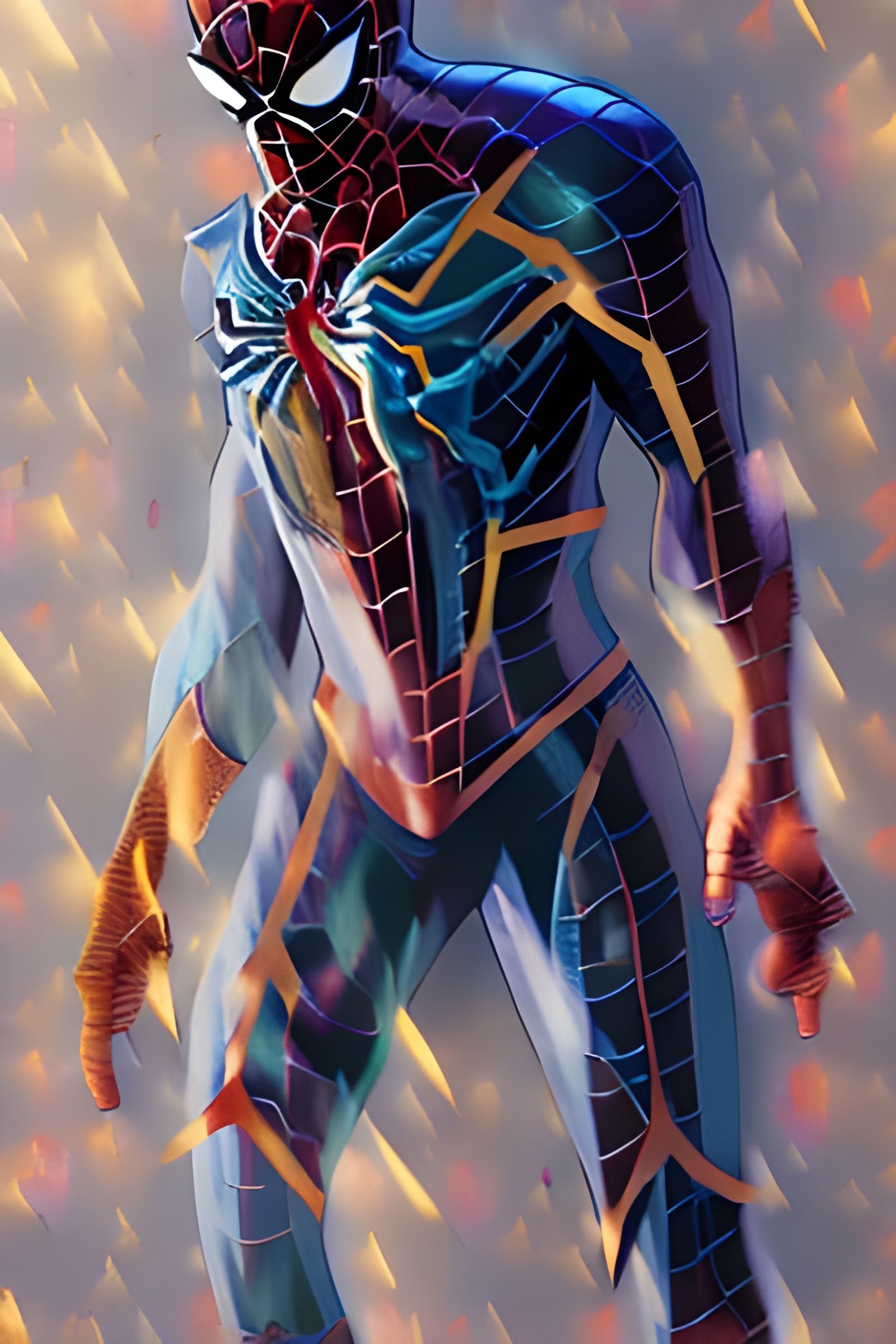 Spider-Man Portrait in Watercolor Splash Art Style