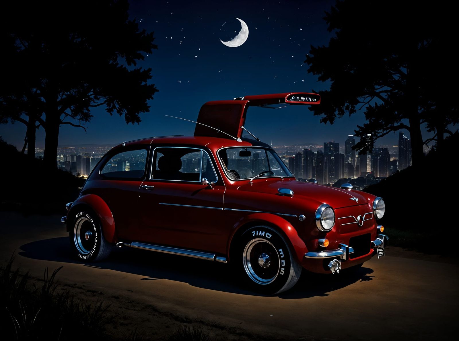 1973 Seat 600 Gullwing Under the Stars, Barcelona