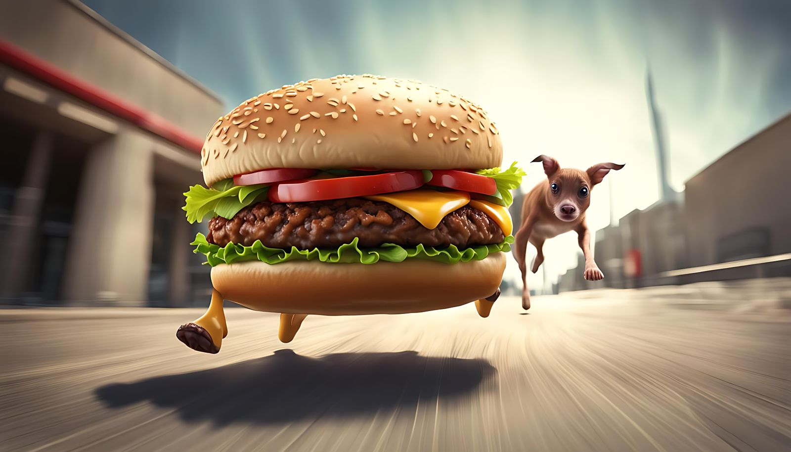 Hamburger's Great Escape: A Photorealistic Pursuit