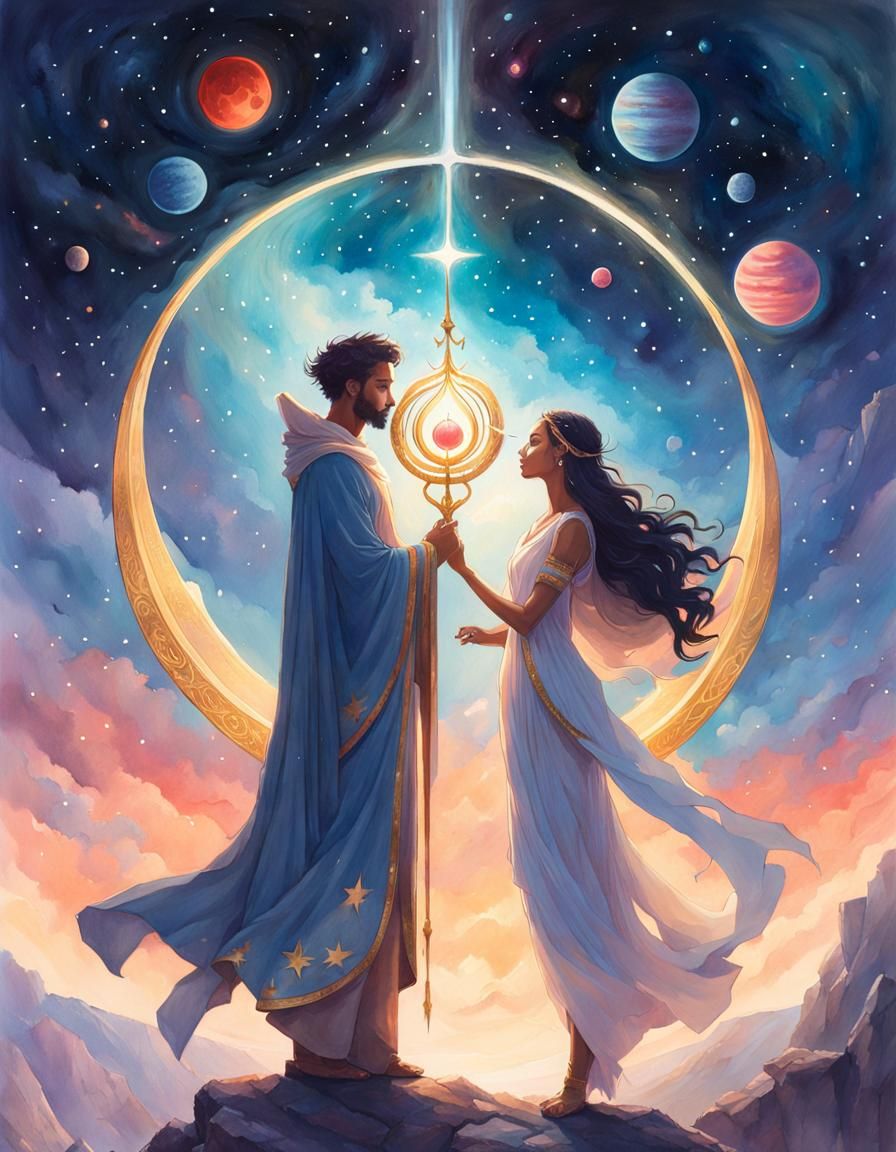 Ethereal Lovers in a Starry Galaxy