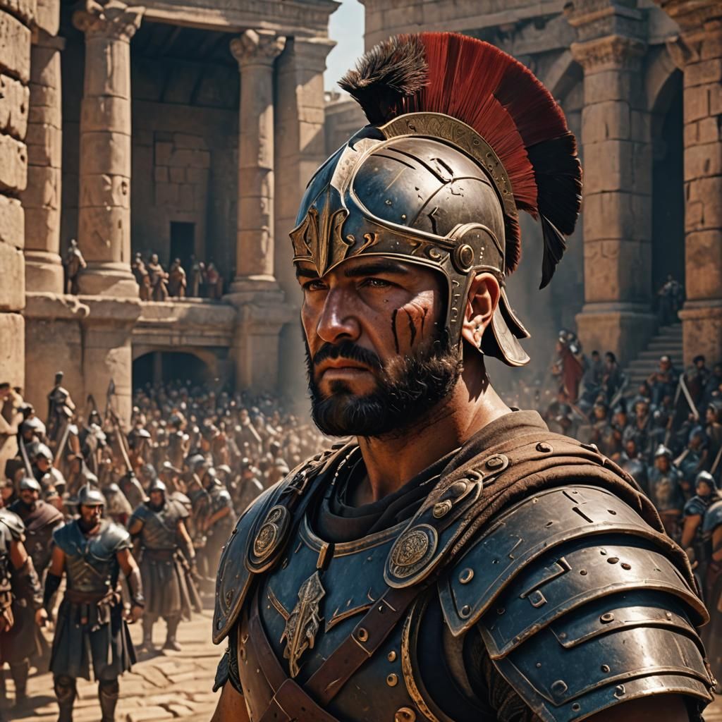 Detailed Portrait of Roman Gladiator in Unreal Engine