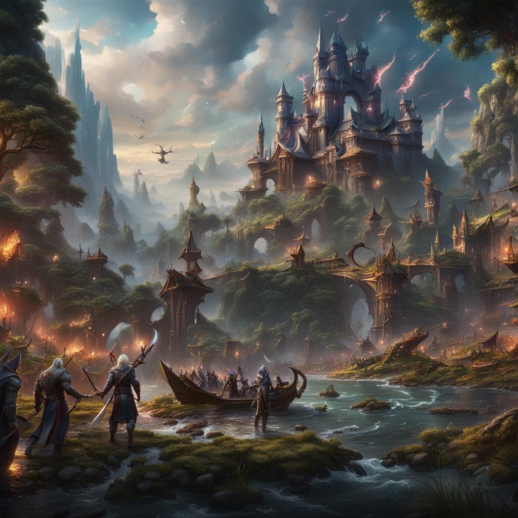 Epic Fantasy War Between Elves and Dwarves