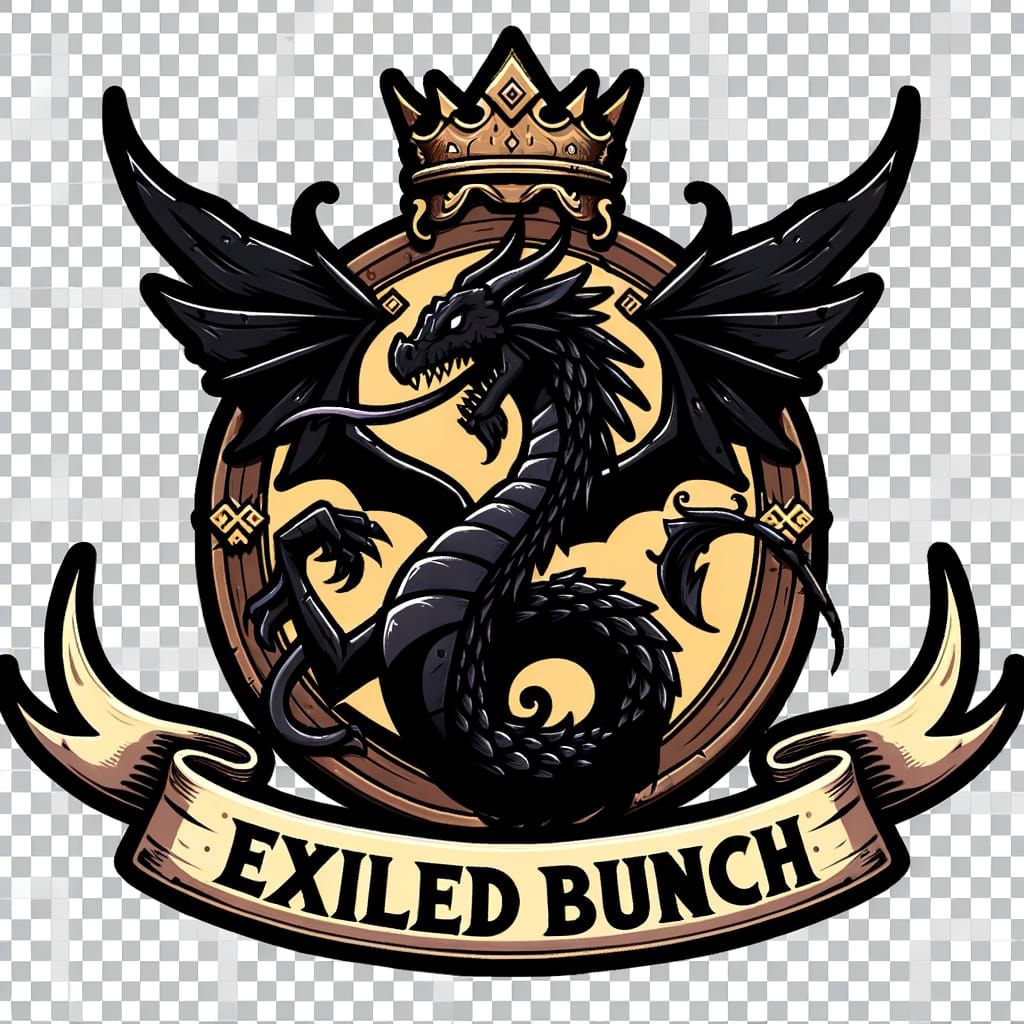 Medieval Dragon Guild Logo in Cartoon Style