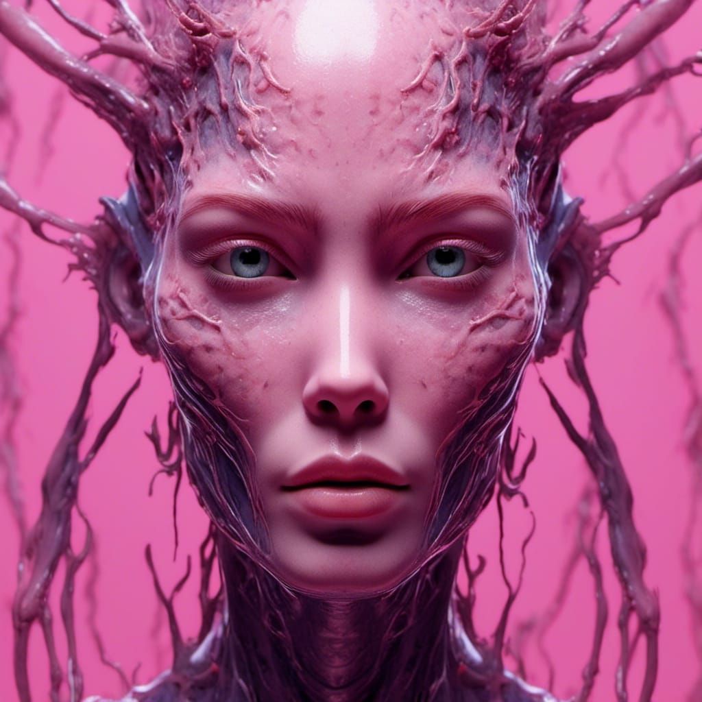 Hyperrealistic Latex Monster Portrait in High Resolution