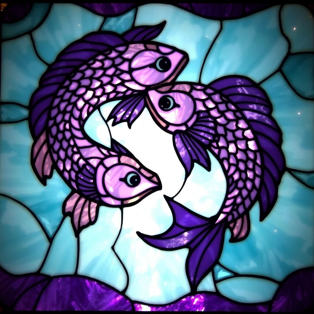 Ethereal Zodiac Fish in Art Nouveau Style