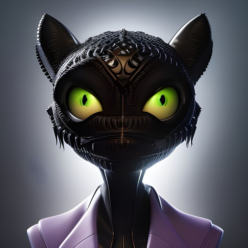 Dark Alien Creature in Pixar Style