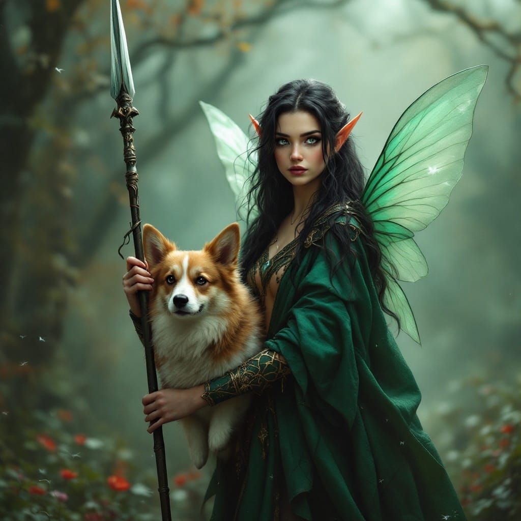 Ethereal Faerie Queen Rides with Her Loyal Steed