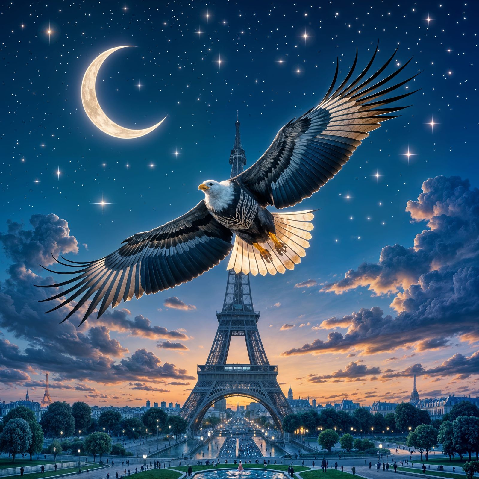 Fantasy AI Vision of Flight to Paris