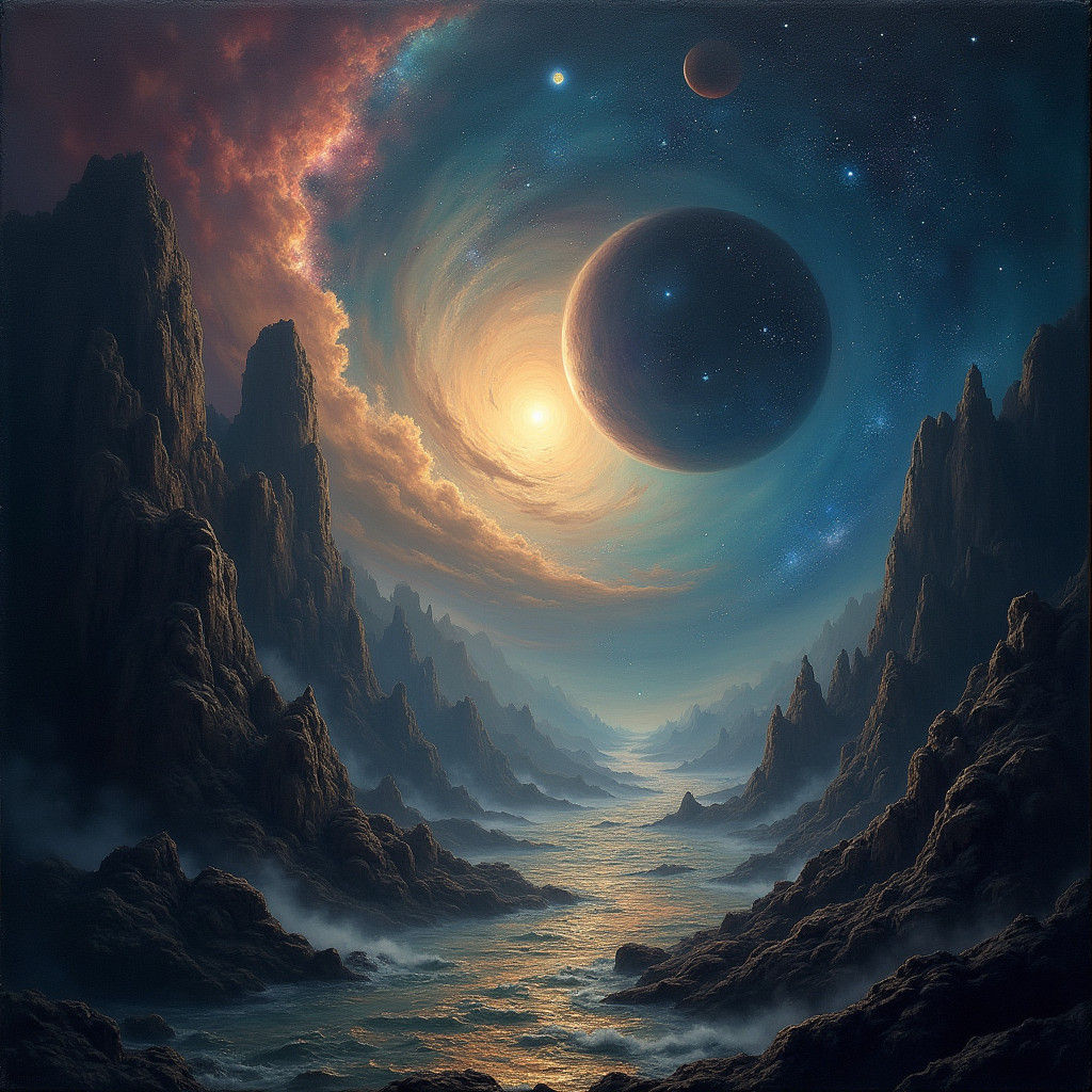 Primordial Cosmic Landscape in Surreal Style
