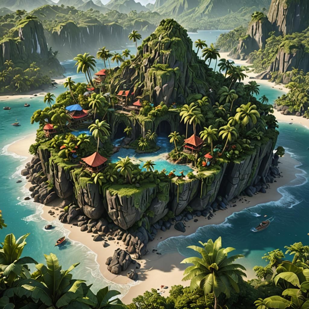 Lush Tropical Island Concept Art