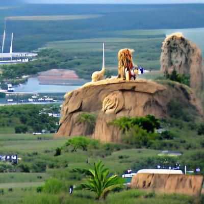 Simba on Pride Rock Overlooking the Savannah