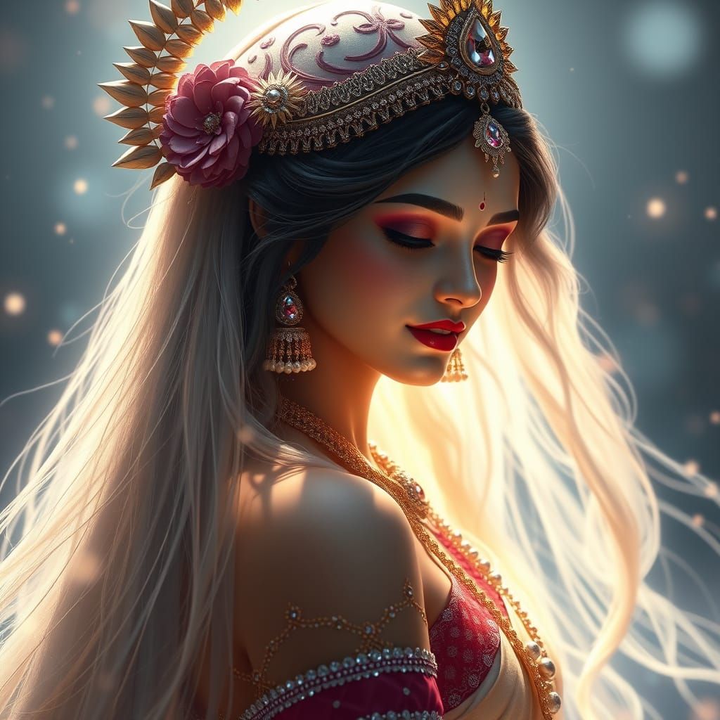 Ethereal Goddess Radha Rani in Soft Radiance