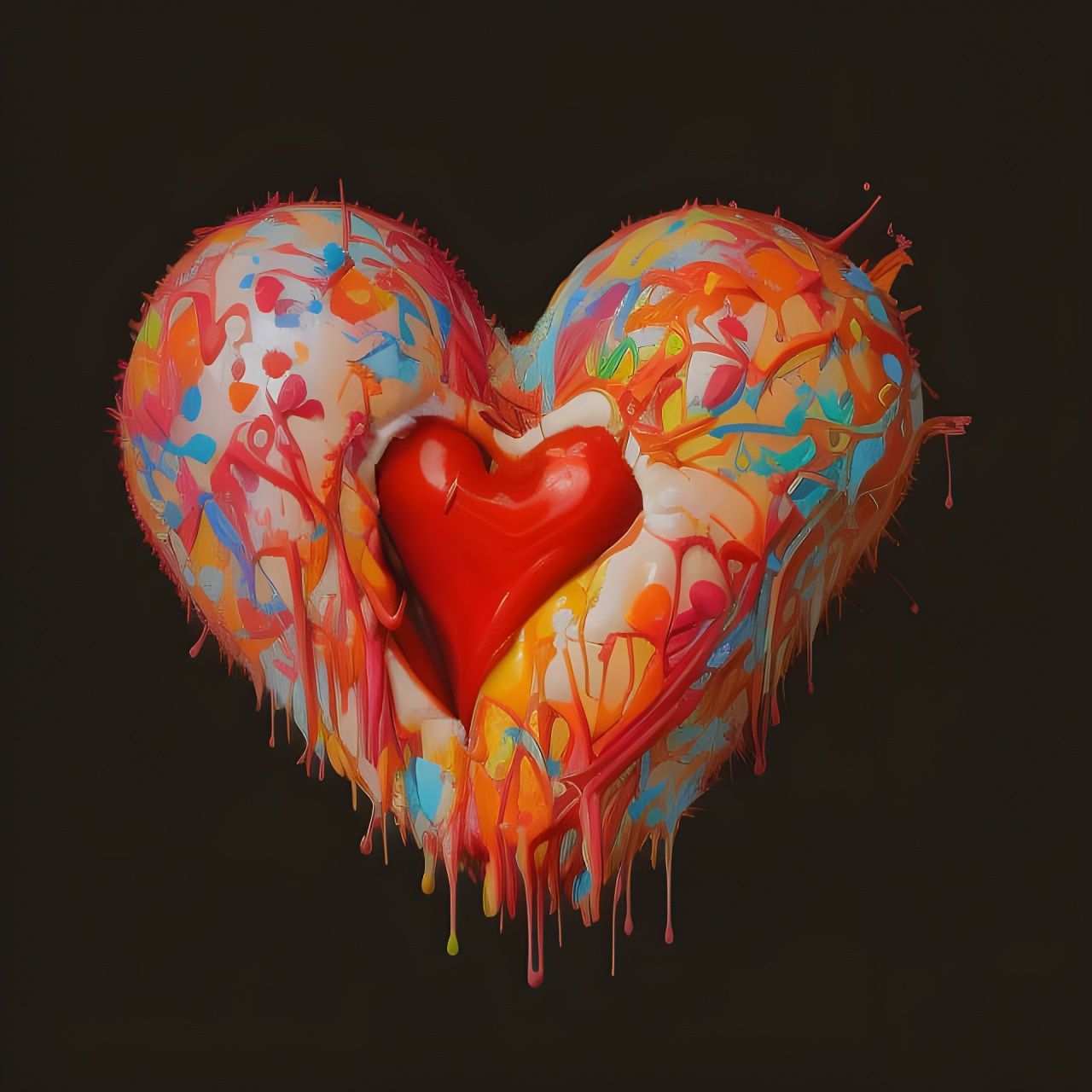 Melting Heart Art in Hyperrealistic Oil Paint