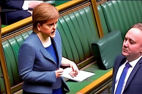 Controversial Depiction: Figure Disrupting Parliament