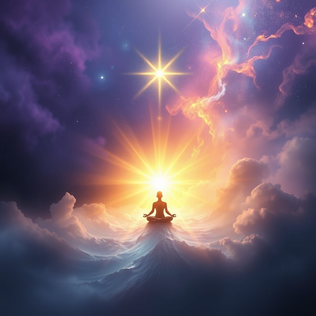 Mystical Oasis with Spiritual Energy and Soft Light