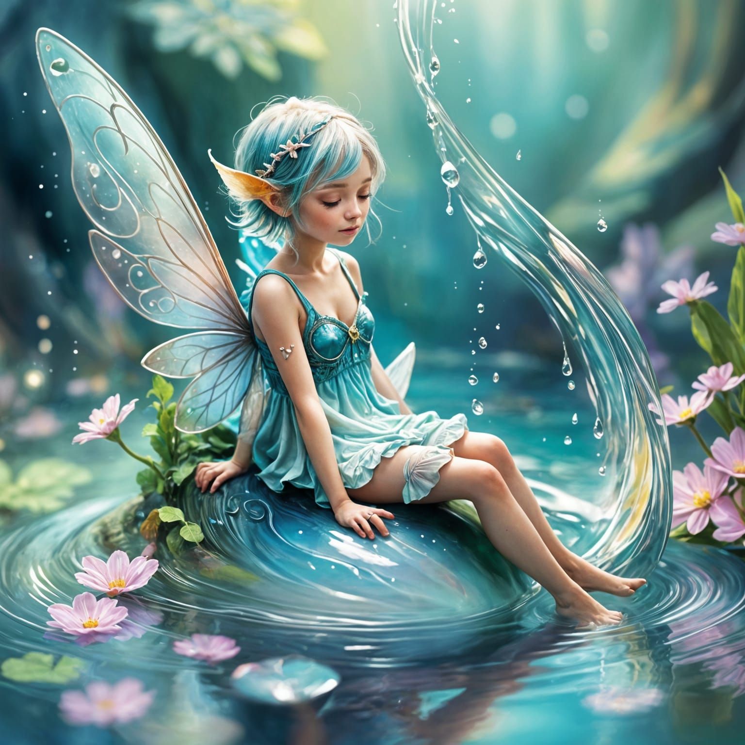 Pastel Pixie in Teardrop: Tranquil Artwork