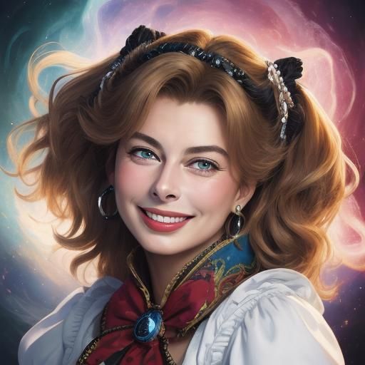 Ingrid Bergman Portrait in Manga Anime Style