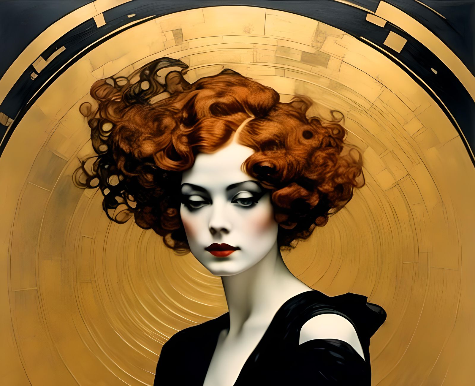 Jazz Age Woman in Psychedelic Autochrome Style