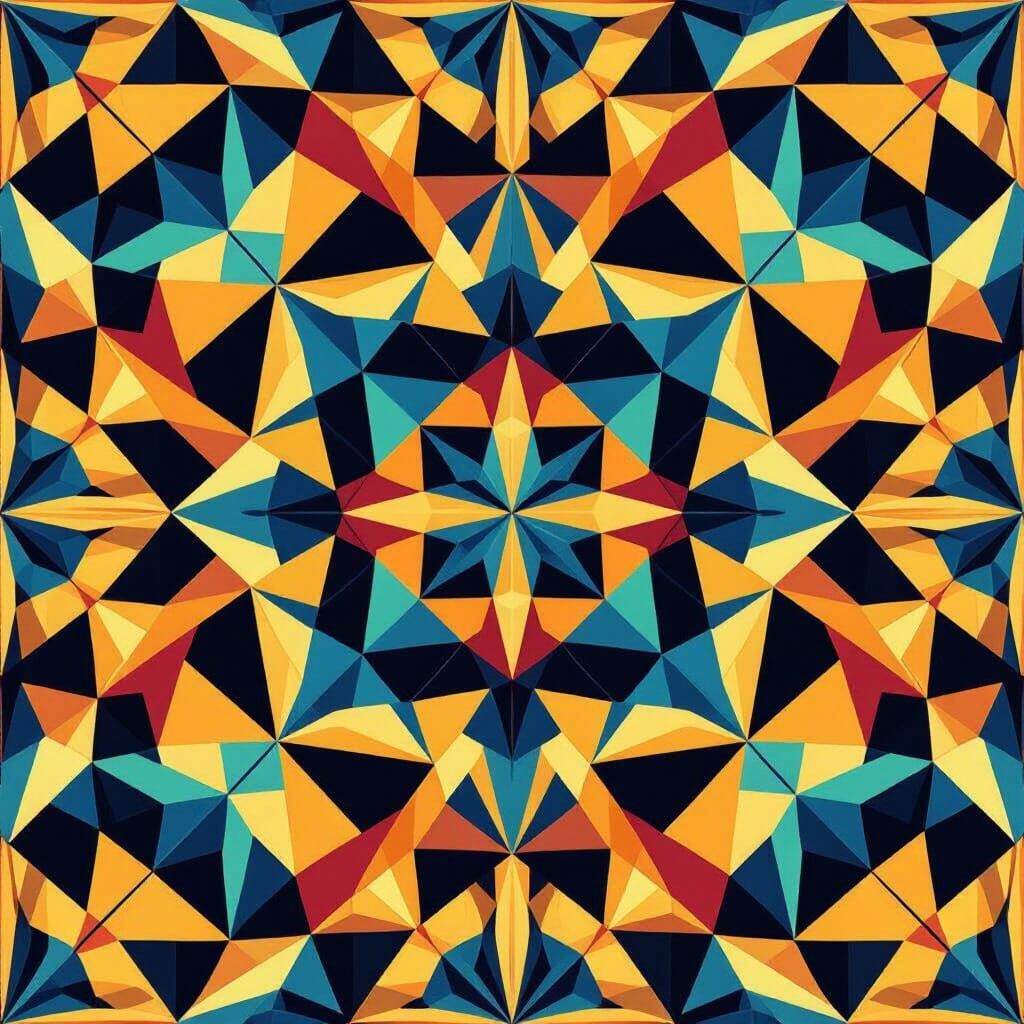 Futuristic Geometric Pattern with Metallic Accents