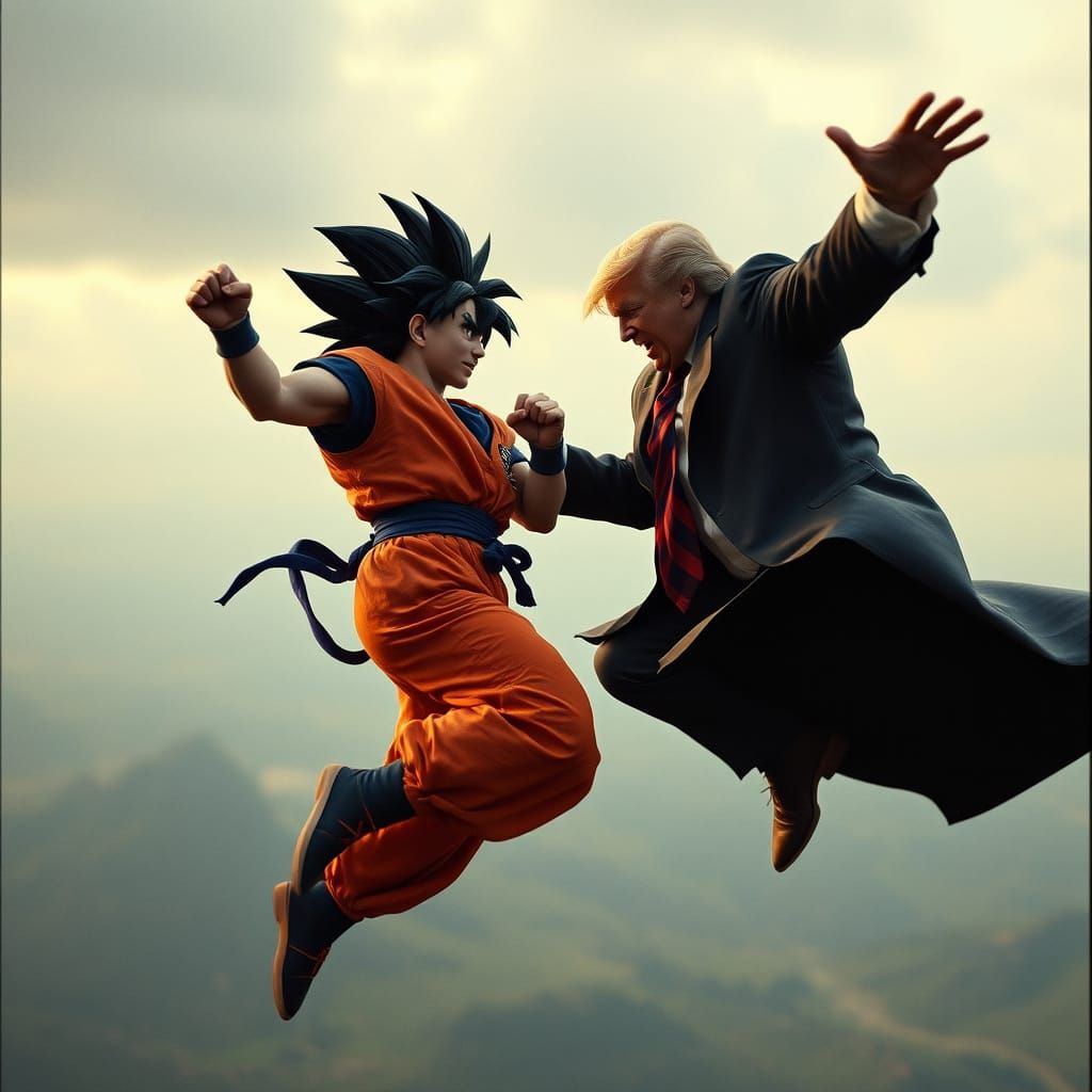 Epic Battle of Superheroes and Politicians in Cinematic Styl...