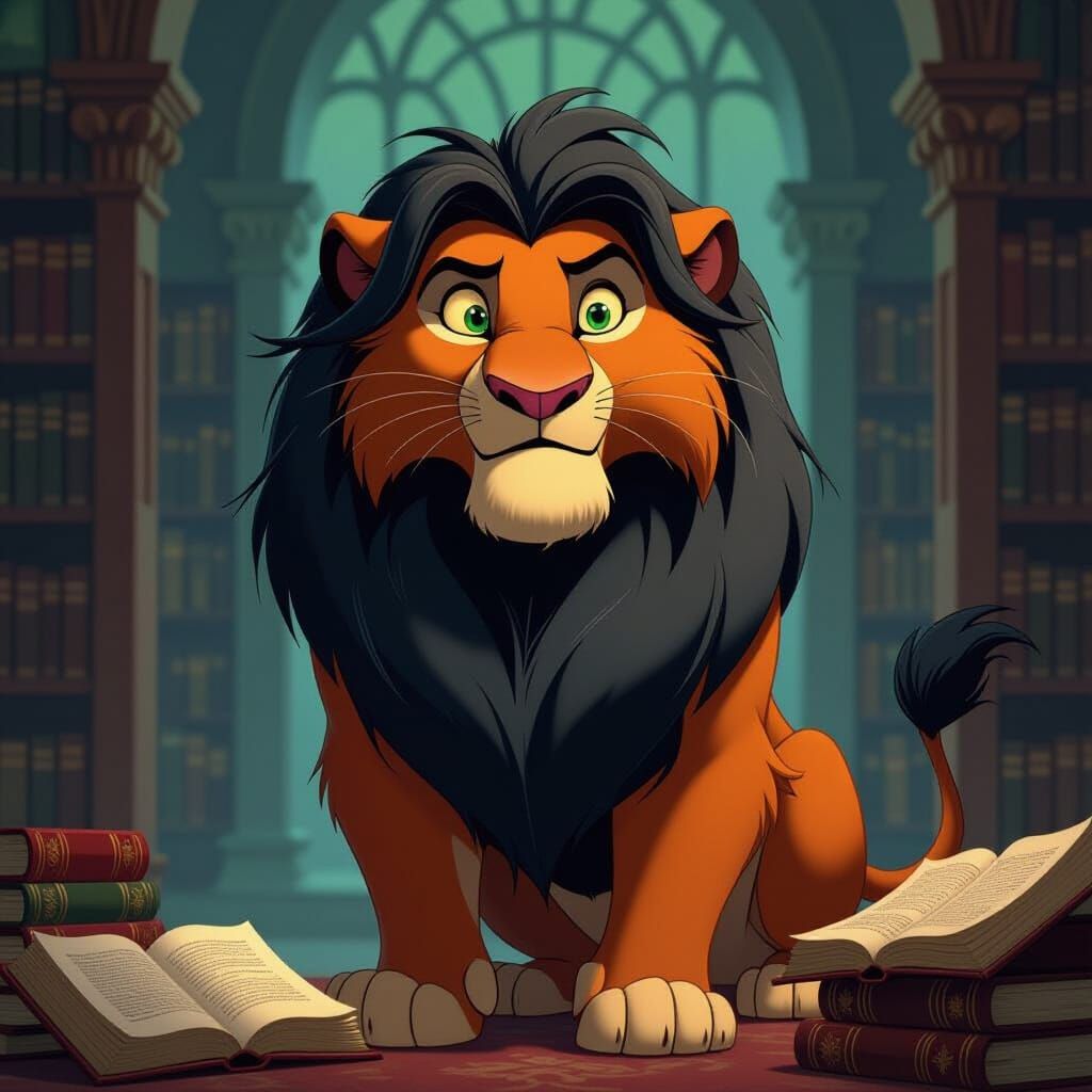 Aristocratic Lion King in Disney Animation Style