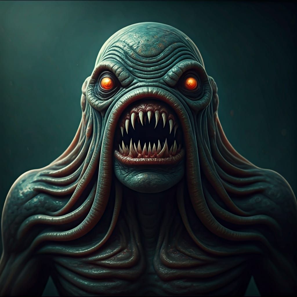 Eerie Deep One Cryptid Emerges from Shadows