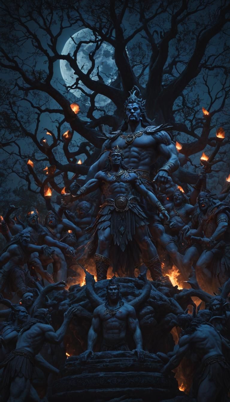 Ravan's Offering: A Dramatic Matte Painting