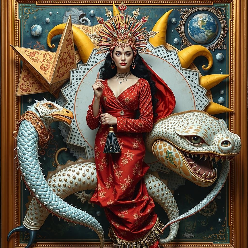 Vibrant Geometric Illusions in Photorealistic Style