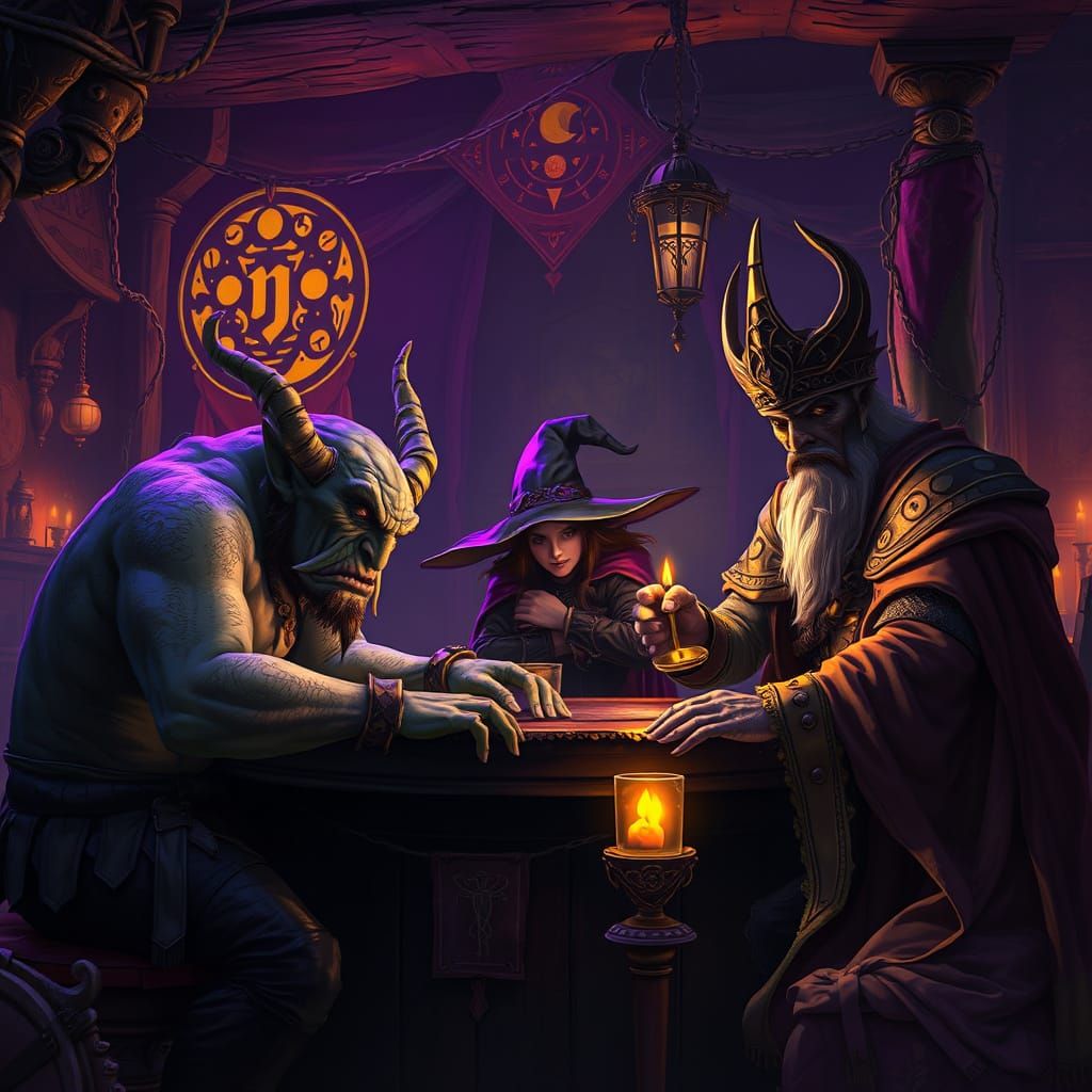 Ogre, Witch, and Prince in Greg Rutkowski Style