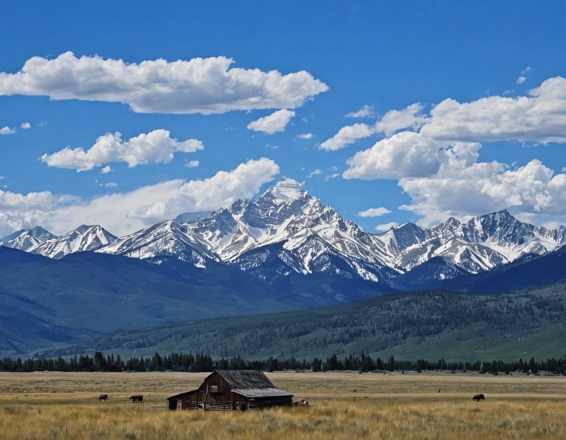 Romantic Montana Landscape with Majestic Mountains