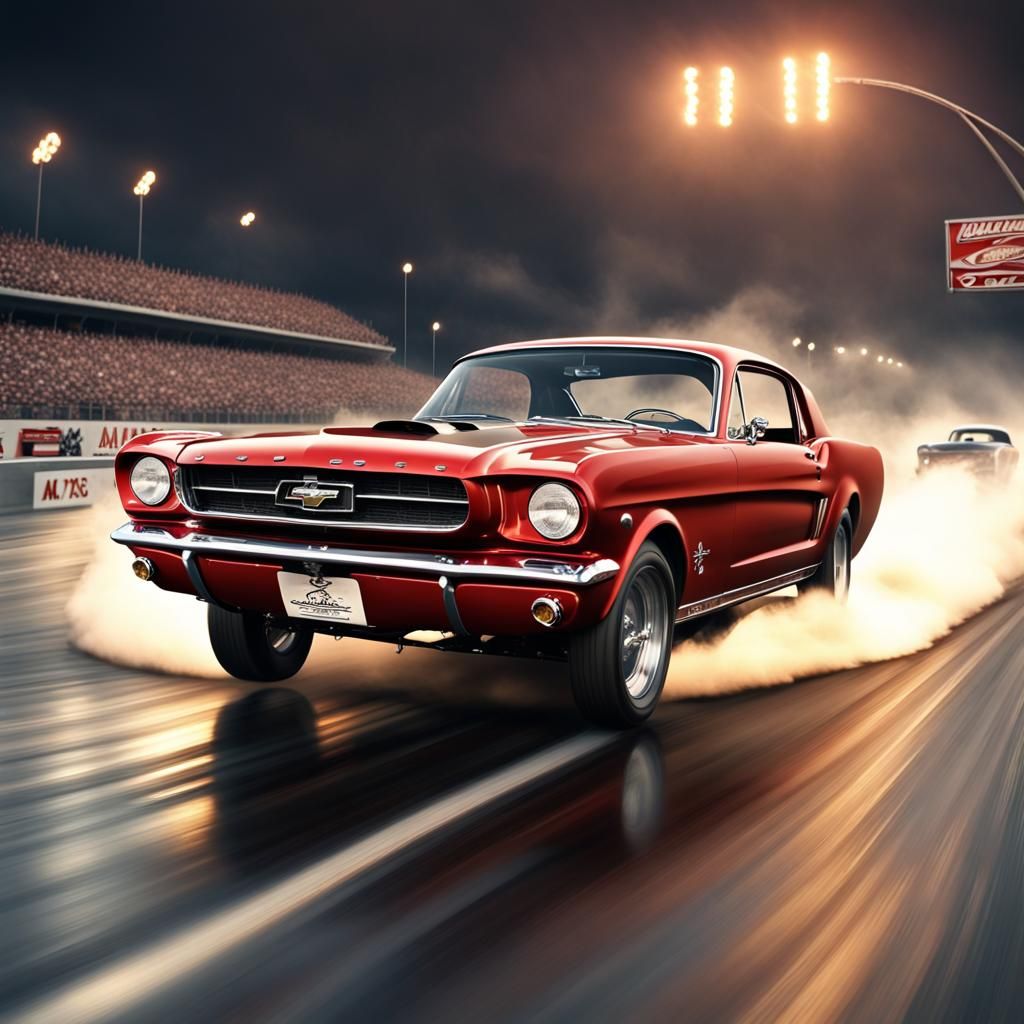 1965 Mustang vs Chevy Super Sport Drag Race