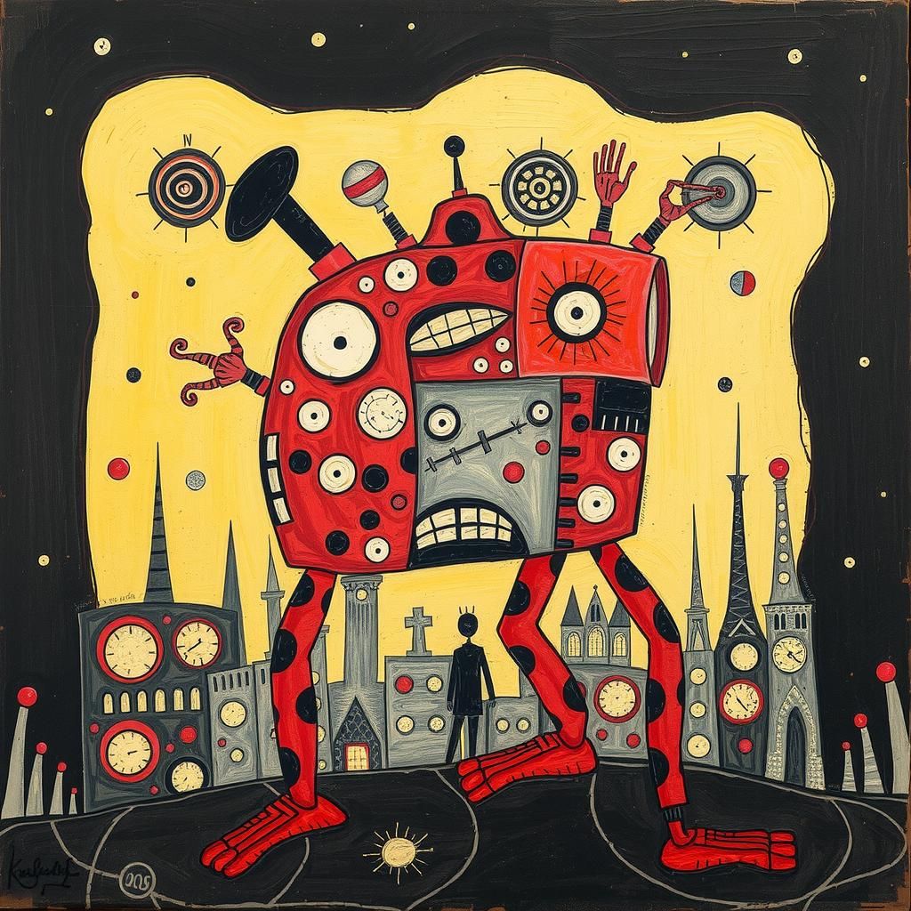 The World Gone Mad in Art Brut Style