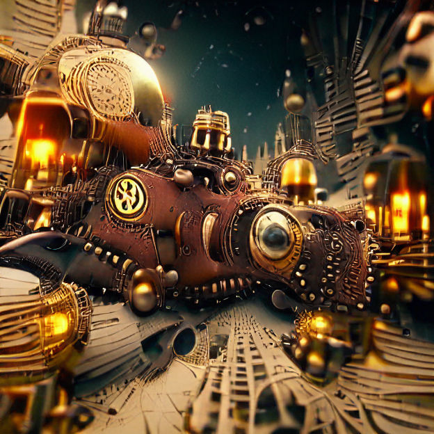 Intricate Steampunk Maximalism Design