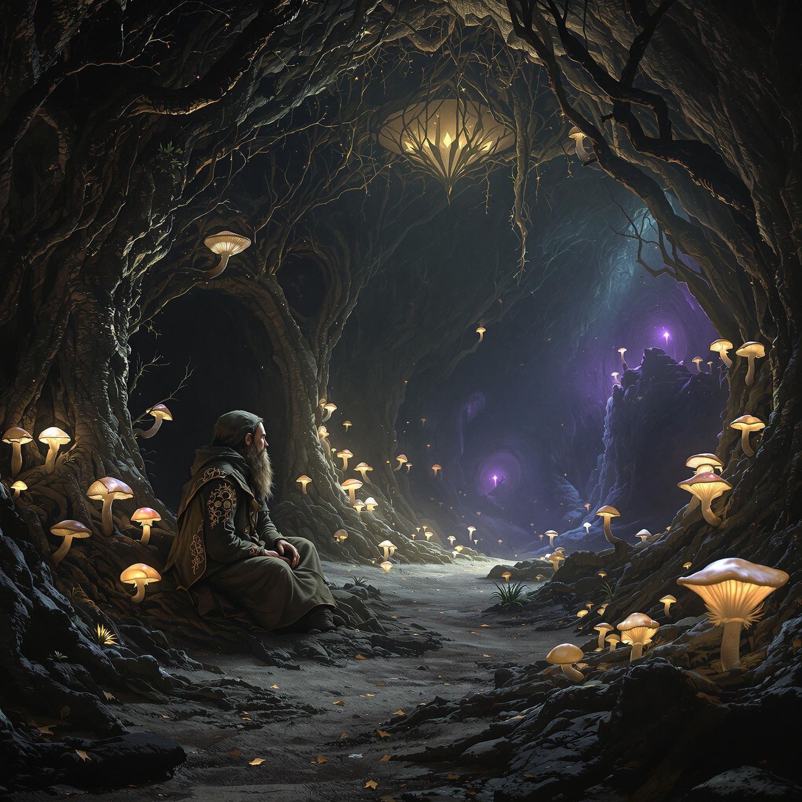 Mystical Hobbit in a Haunted Underground Lair