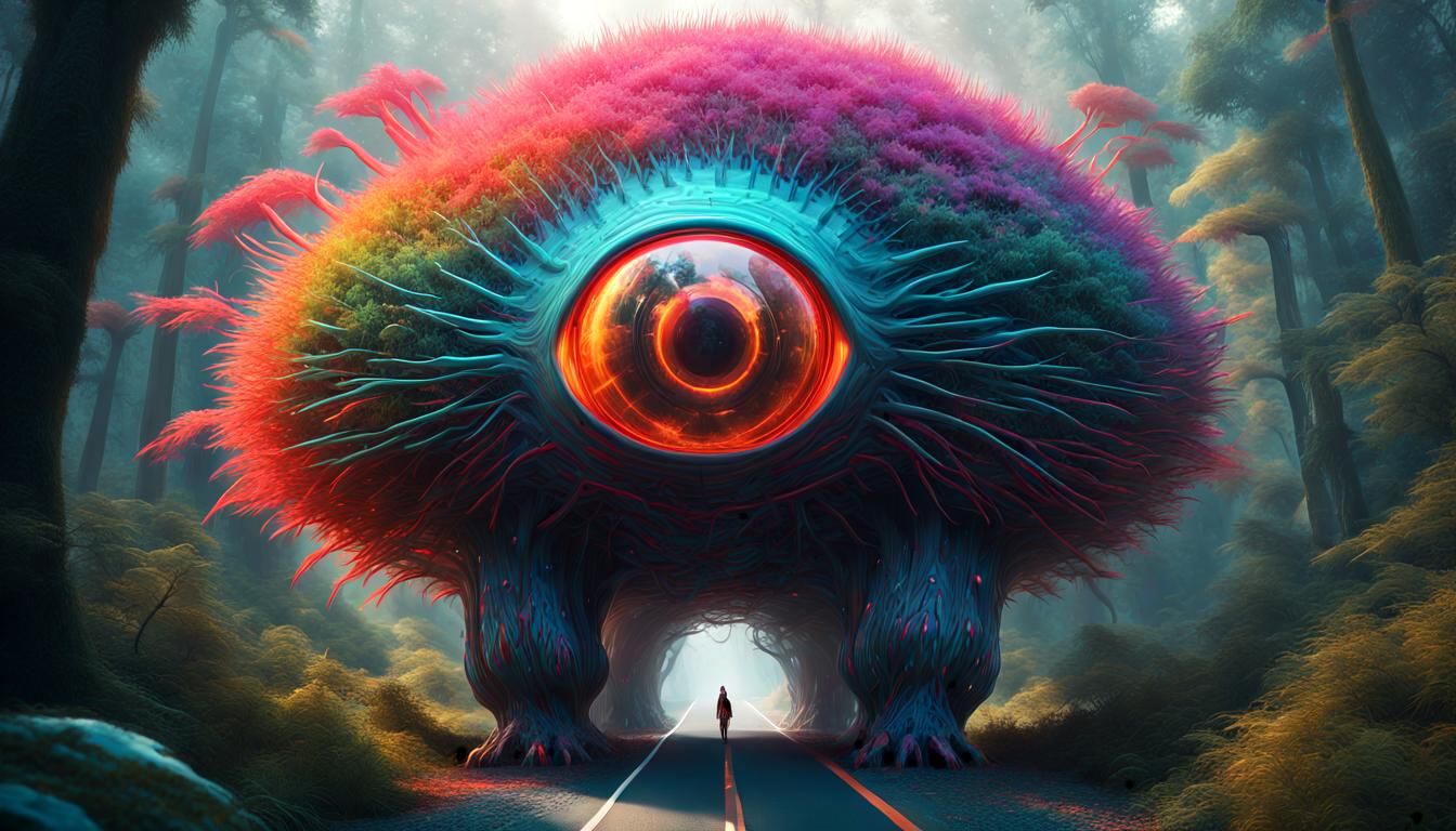 On the highway through the woods, I took a picture of this m...