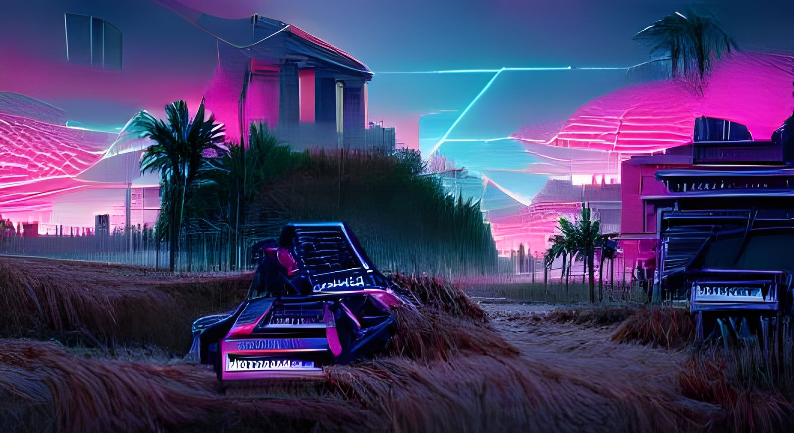 Synthwave Dreamscape: AI Interpretation