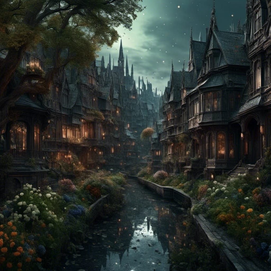 Enchanted Path with Witch in Detailed Matte Painting