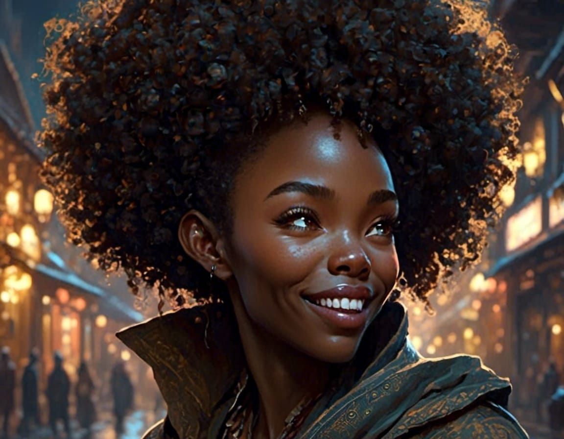 Enchanted Pub Scene with Goblin Warlock