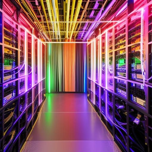 Chaotic Server Room with Tangled Internet Wires