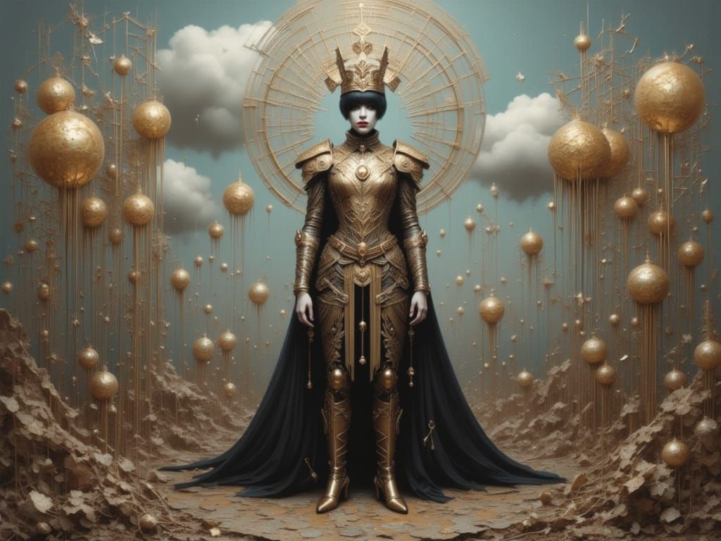 Surreal Regal Figure in Dreamscape, Surrealist Style